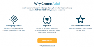 Axia Investments trading benefits