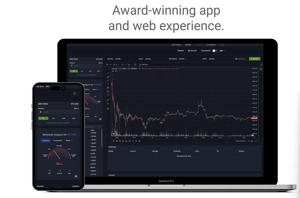 GlobalVentures365 trading platform on desktop and mobile showing charts and trading interface